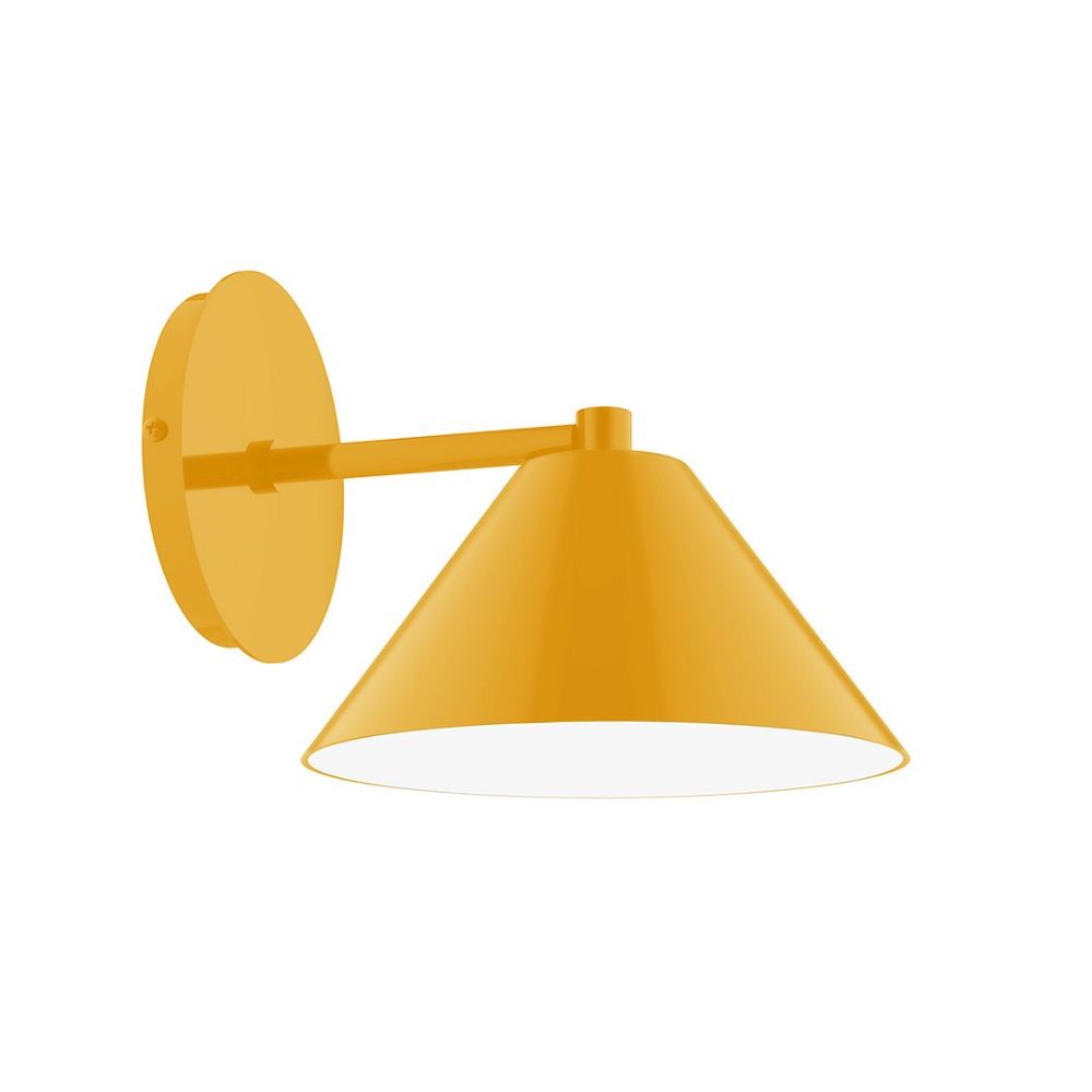 Montclair Lightworks SCK421-21-L10 8" Axis Mini Cone Led Wall Sconce, Bright Yellow